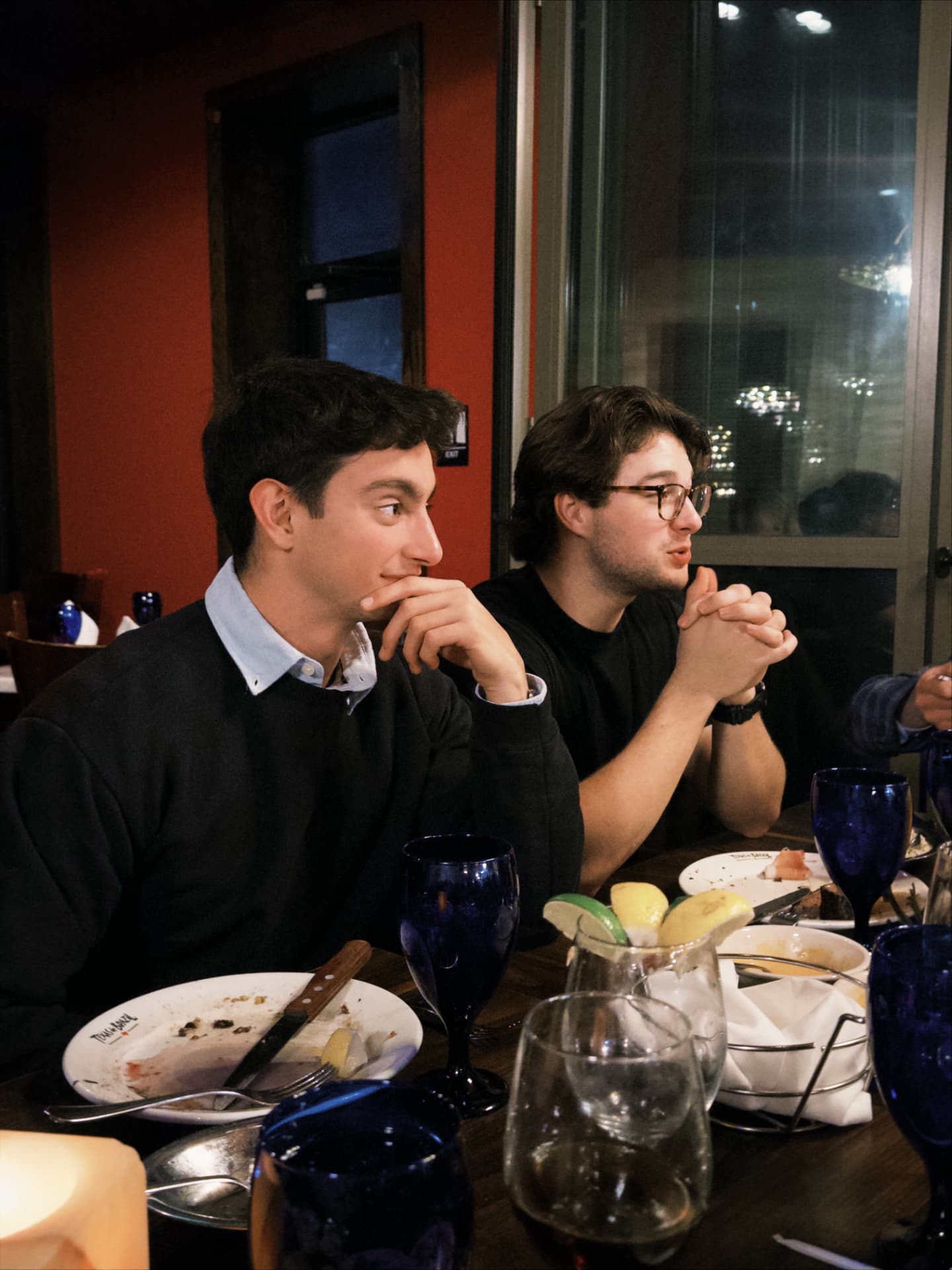 Fellows sharing a meal together